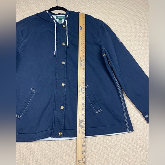 Lauren Jeans Co. Ralph Lauren Navy Full Zip Button RL67 Hoodie Sweatshirt  Sz 2X - Picture 8 of 10